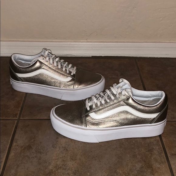 vans old skool platform gold